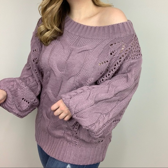 Cuddle Season Off The Shoulder Cable Knit Sweater - Picture 3 of 8